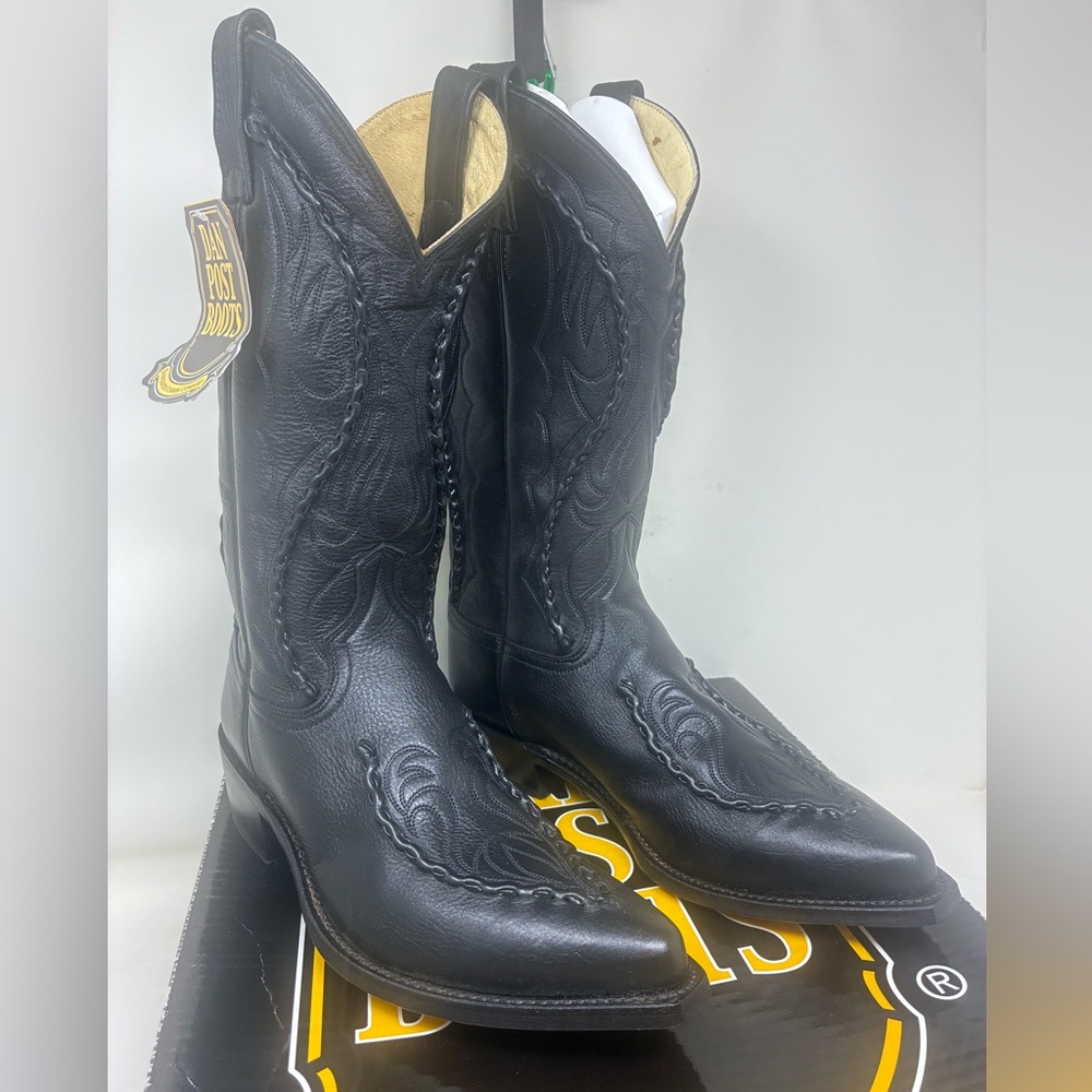 New With Box, Dan Post Black Western Leather Boots